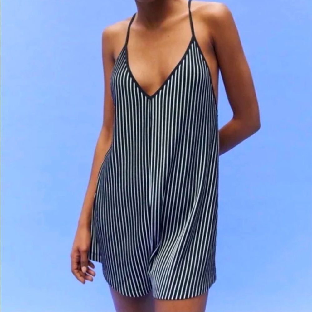 Zara Striped Romper Sz L